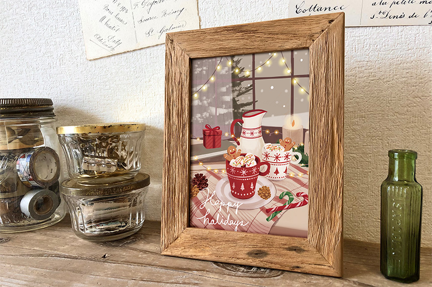 ポストカード〔アート タッチ〕mint クリスマス柄
